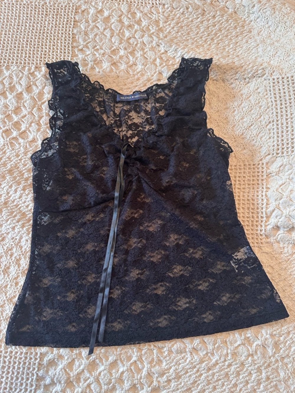 Brandy Melville Black Lace Sleeveless Top